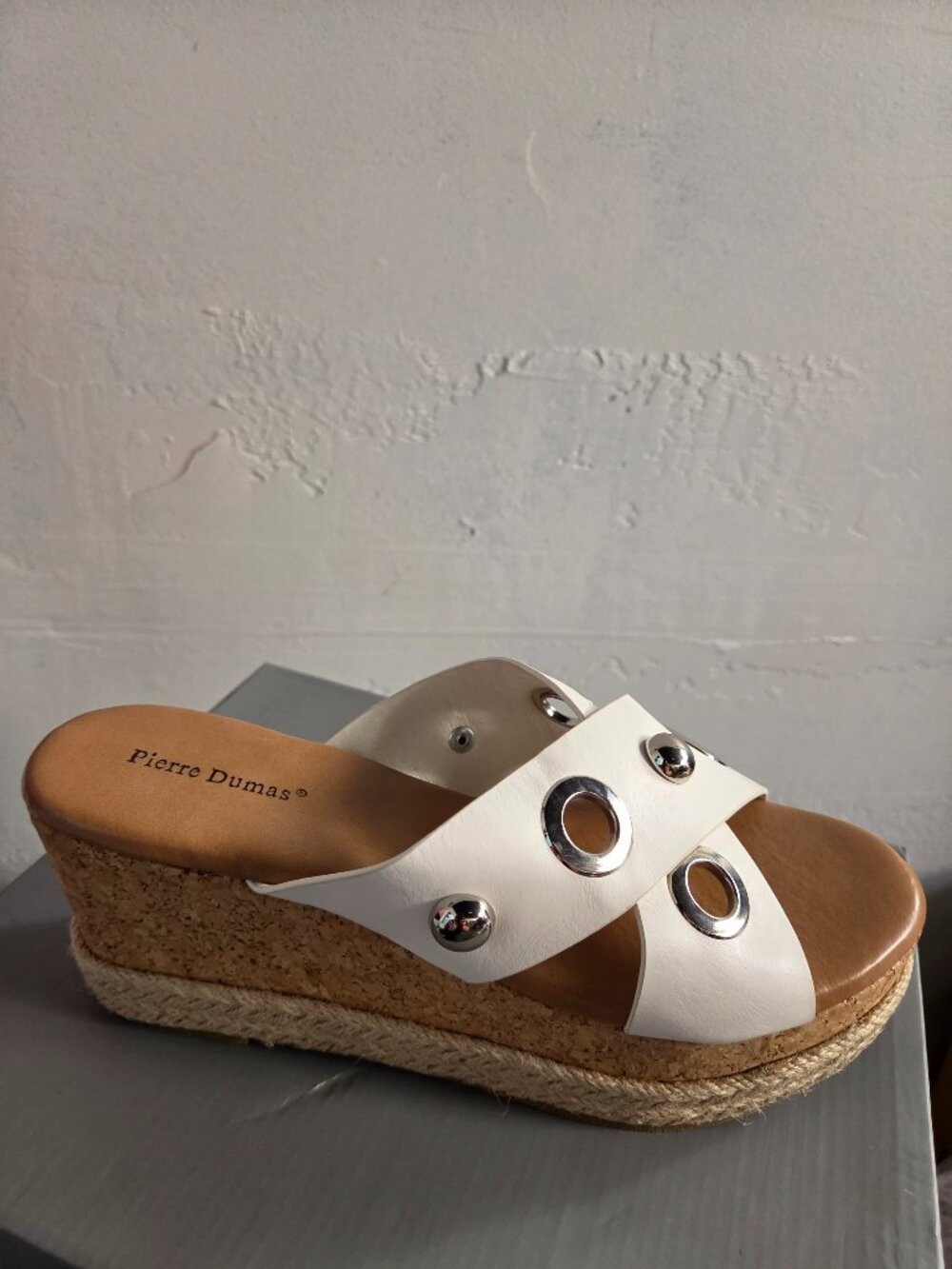 Pierre Dumas Bettina-1 wedge sandals, size 8